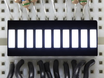 10 Segment Light Bar Graph LED Display - White - KWL-R1025WB-Y