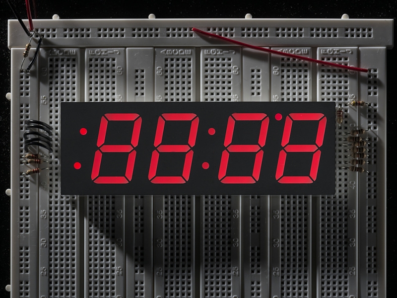Red 7-segment clock display - 1.2