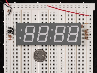 Red 7-segment clock display - 1.2