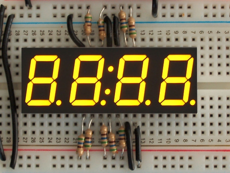 Yellow 7-segment clock display - 0.56
