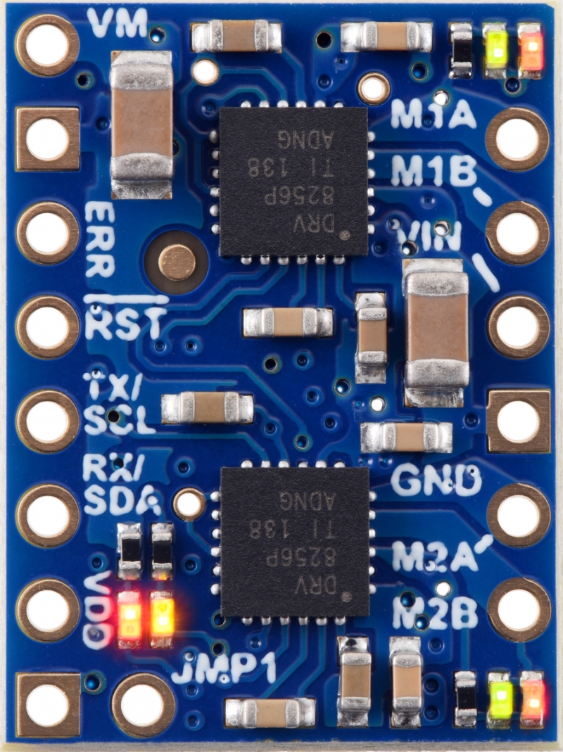 Motoron M2T256 - DRV8256P 2채널 4.5-48V 1.8A I2C 모터 컨트롤러 모듈 (핀 헤더 미납땜) [PLLU-5065]