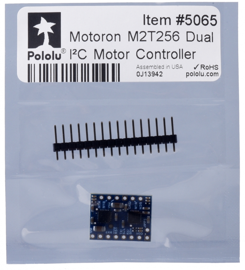 Motoron M2T256 - DRV8256P 2채널 4.5-48V 1.8A I2C 모터 컨트롤러 모듈 (핀 헤더 미납땜) [PLLU-5065]