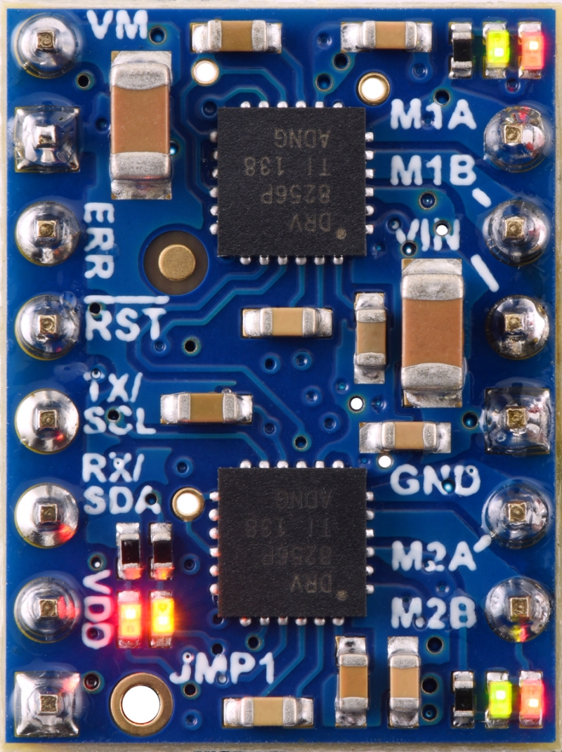 Motoron M2T256 - DRV8256P 2채널 4.5-48V 1.8A I2C 모터 컨트롤러 모듈 (핀 헤더 납땜) [PLLU-5064]