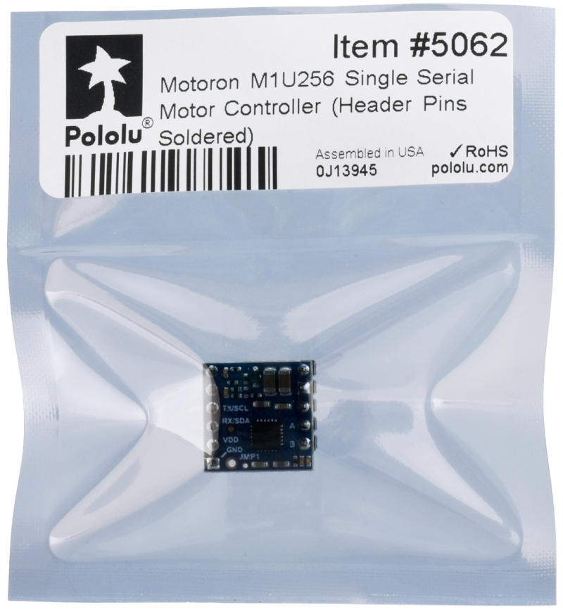 Motoron M1U256 - DRV8256P 4.5-48V 2.2A UART 모터 컨트롤러 모듈 (핀 헤더 납땜) [PLLU-5062]