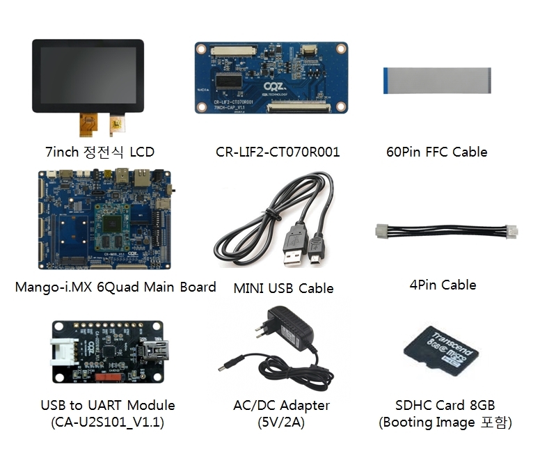 Mango-IMX6Q 7inch 정전식 LCD Start Kit