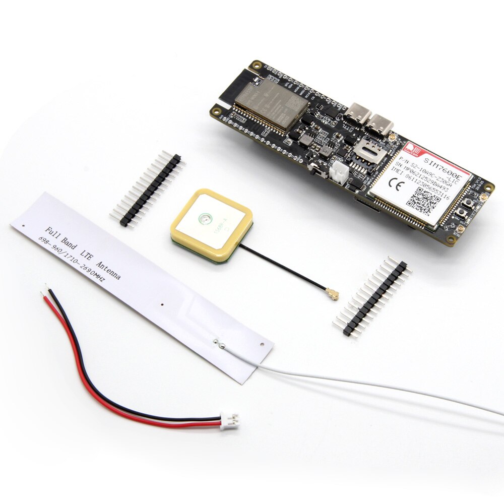 T-SIM7600E-L1C USB 동글 모듈 와이파이 블루투스 18650 배터리 홀더 태양열 충전 보드 ESP32 칩 4G LTE CAT4 [LILYGO-29]