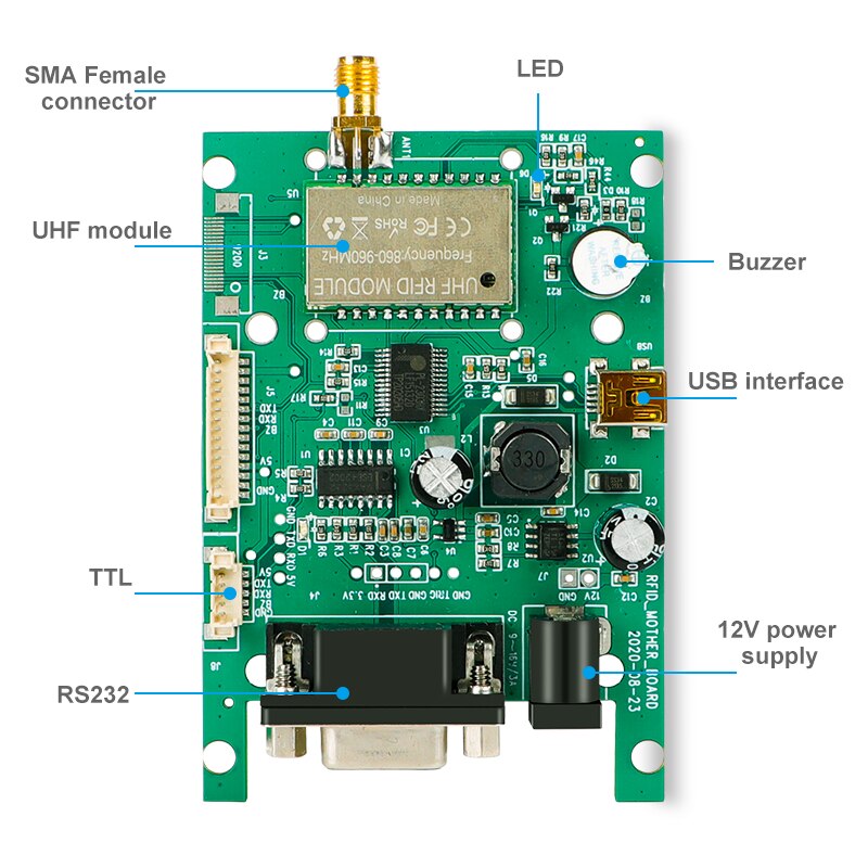 915MHz RFID UHF 연구 키트 안드로이드 시스템 통합 모듈 5.5dbi 안테나 선택 가능 [FONKAN-12]