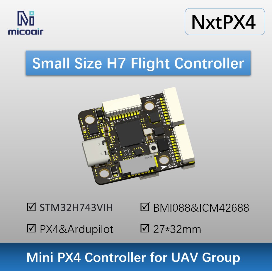 NxtPX4 비행 컨트롤러 소형 H743 및 BMI088 지지대 Ardupilot PX4 [MicoAir-01]