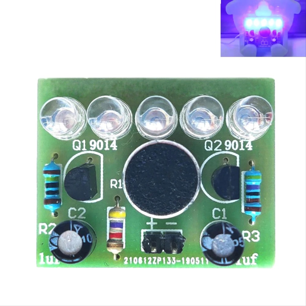 음성 활성화 제어 램프 LED 멜로디 라이트 모듈 DIY 전자 재미있는 키트 생산 세트 학습 납땜 키트 [DIY-112]