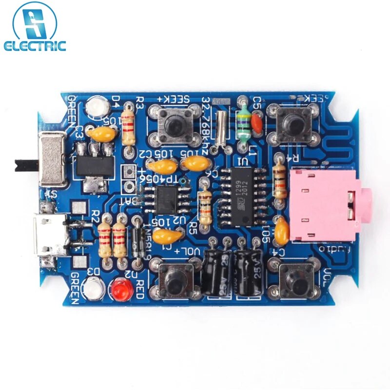 FM 스테레오 디지털 라디오 모듈 충전식 무선 수신기 DIY 키트 GS1299 SMD 납땜 3.7V 4.2V 76-108MHz [DIY-278]