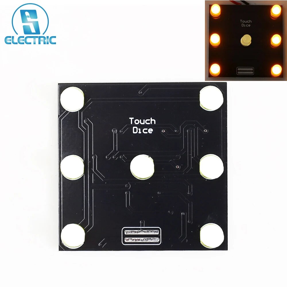 DIY 키트 전자 LED 램프 회로 실험 용접 기술 학습 세트 시뮬레이션 주사위 터치 컨트롤 DC 9V [OPEN-ZTI43-41]