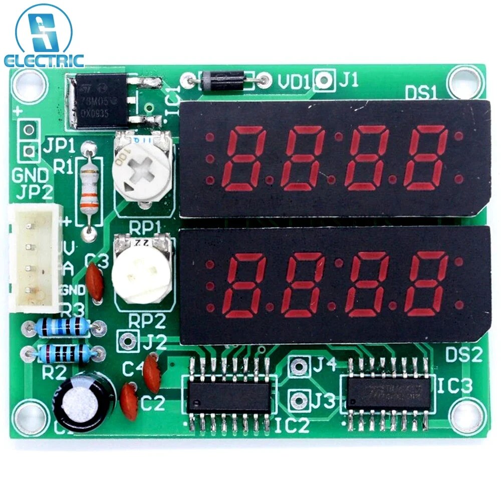 DIY 키트 전자 전압계 전류계 디지털 전압 전류 측정기 4 비트 단일 칩 훈련 부품 생산 DC 2.4-5.5V [DIY-286]