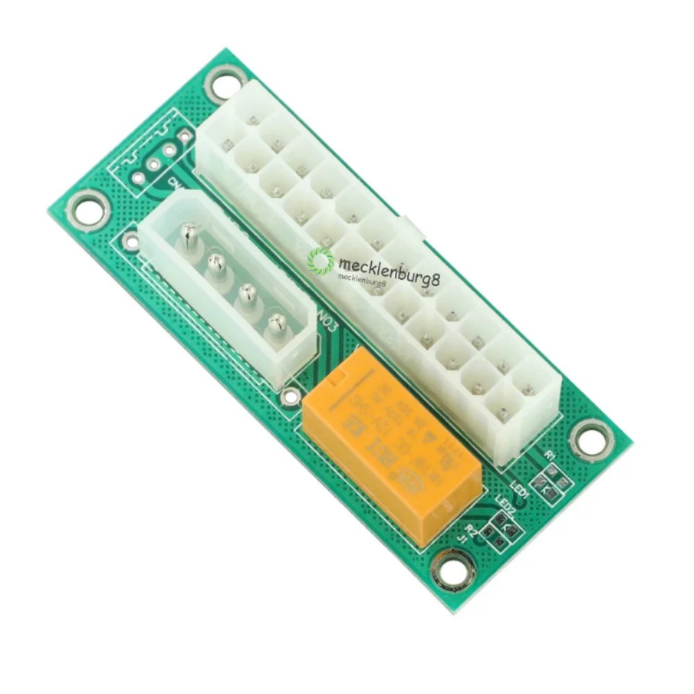 ATX 듀얼 전원 공급 장치 동기화 스타터 익스텐션 케이블 카드 ATX 24P-Molex 4 핀 채굴 기계용 아두이노 보드 모듈 [OPEN-ZTA177-134]